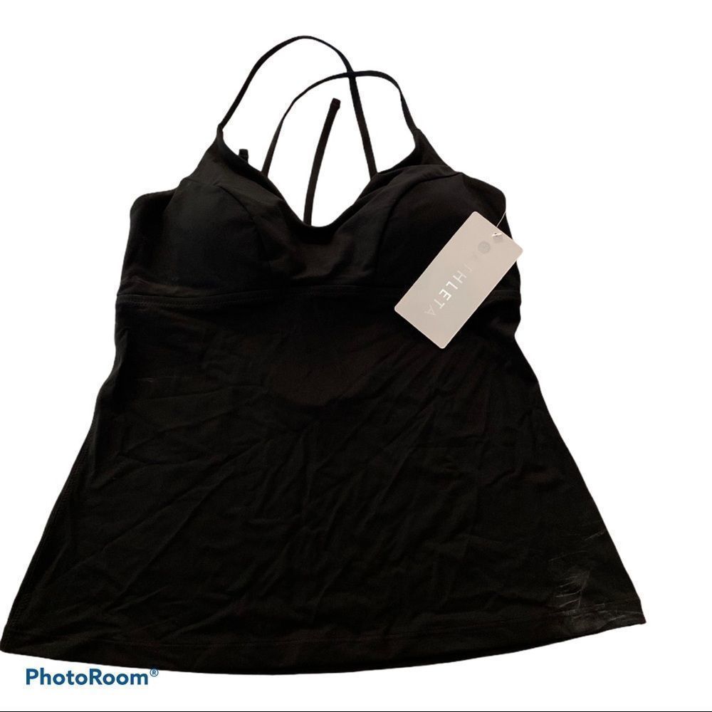 Athleta A-C Triangle Tankini NWT Black Small Petite​